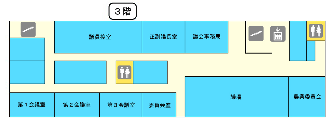 つがる市役所3階配置図