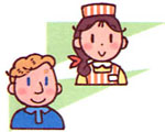 アルバイト、外国人のイラスト