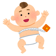 胸囲測定している乳児のイラスト