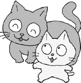 親猫と子猫のイラスト