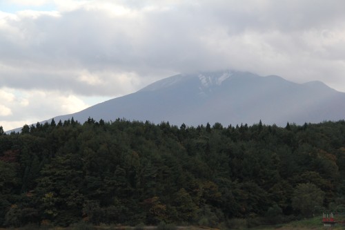 森田町から見た岩木山の写真